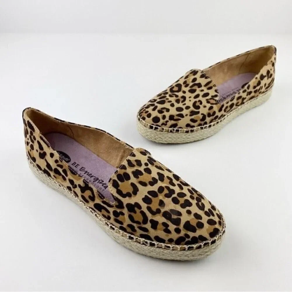Dr. Scholl's Find Me Animal Print Slip-On Espadrilles Loafers Leopard Size 8